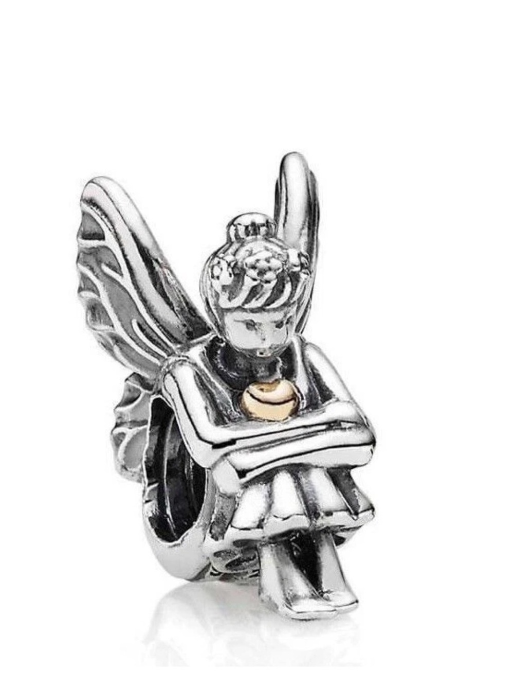 Pandora two-tone Fairy Bead Charm with Gold Accent